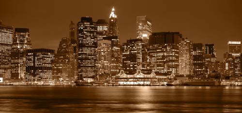 Манхэттен, сепия, ночь, США #11632924